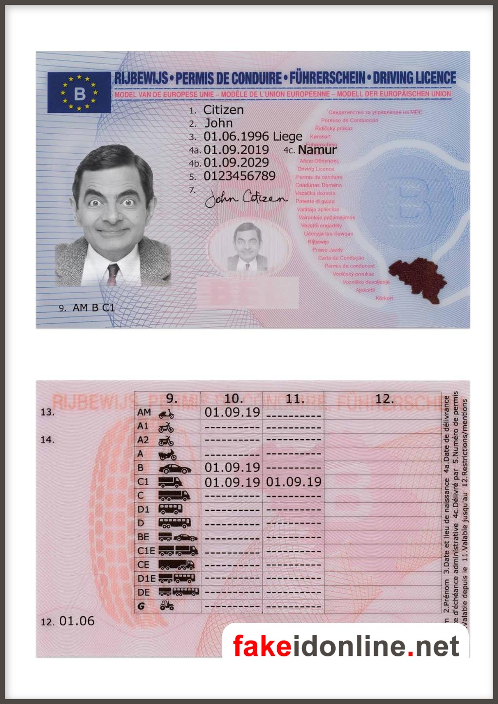 Belgium Driver License PSD Template New
